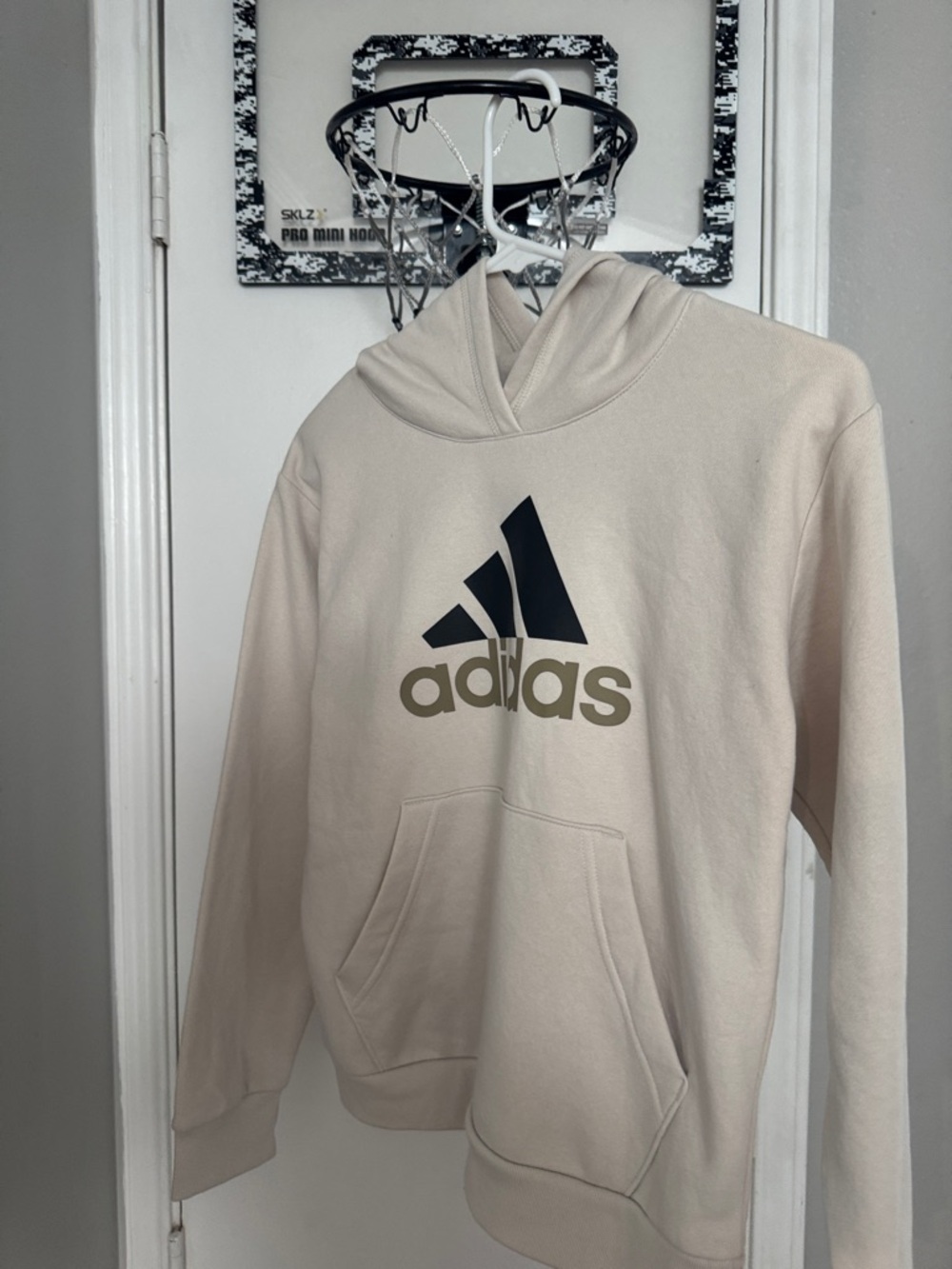 adidas Beige Hoodie with Black Logo